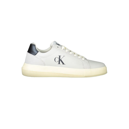 Calvin Klein White Polyurethane Men's Sneaker - ClickThatClicks 