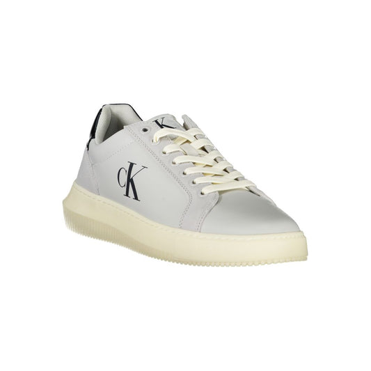 Calvin Klein White Polyurethane Men's Sneaker - ClickThatClicks 