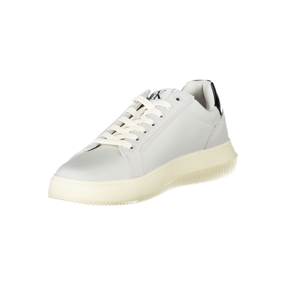 Calvin Klein White Polyurethane Men's Sneaker - ClickThatClicks 