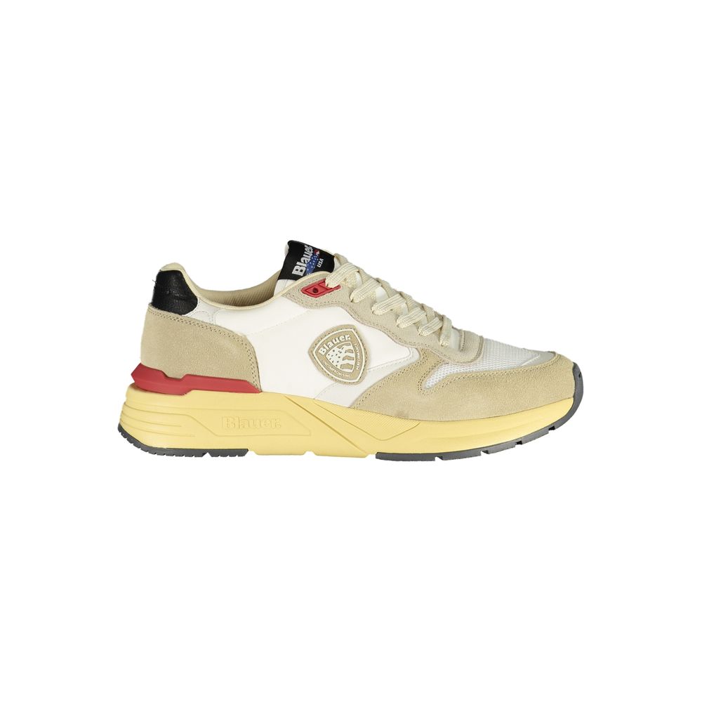 Blauer Beige Polyurethane Men Sneaker - ClickThatClicks 