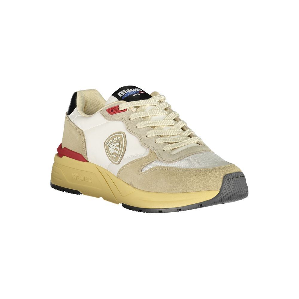 Blauer Beige Polyurethane Men Sneaker - ClickThatClicks 