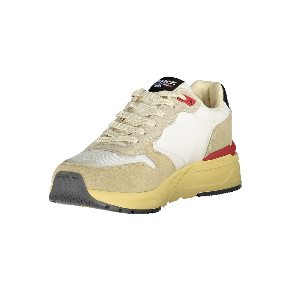 Blauer Beige Polyurethane Men Sneaker - ClickThatClicks 