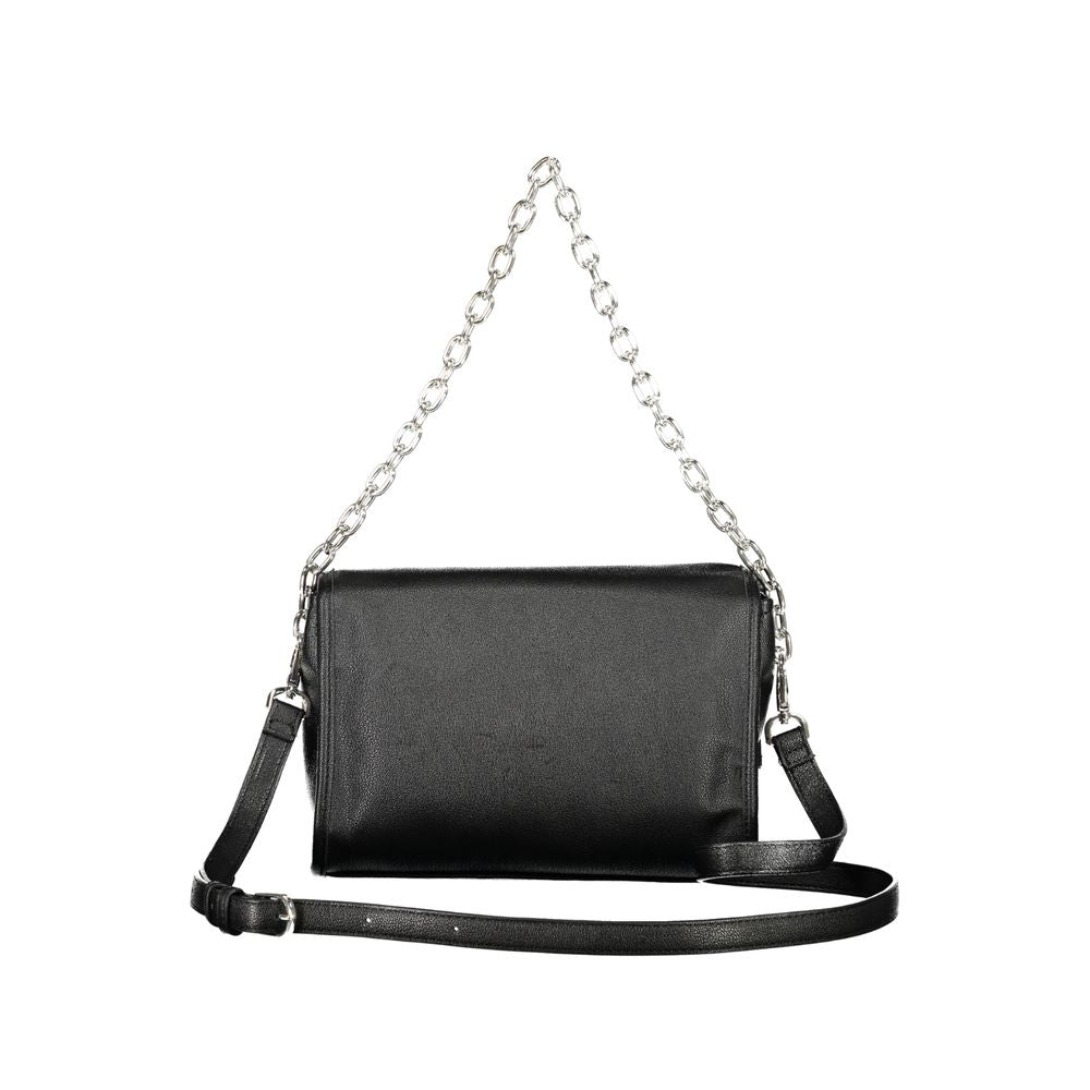 Mario Valentino Black Polyurethane Women's Shoulder Bag - ClickThatClicks 