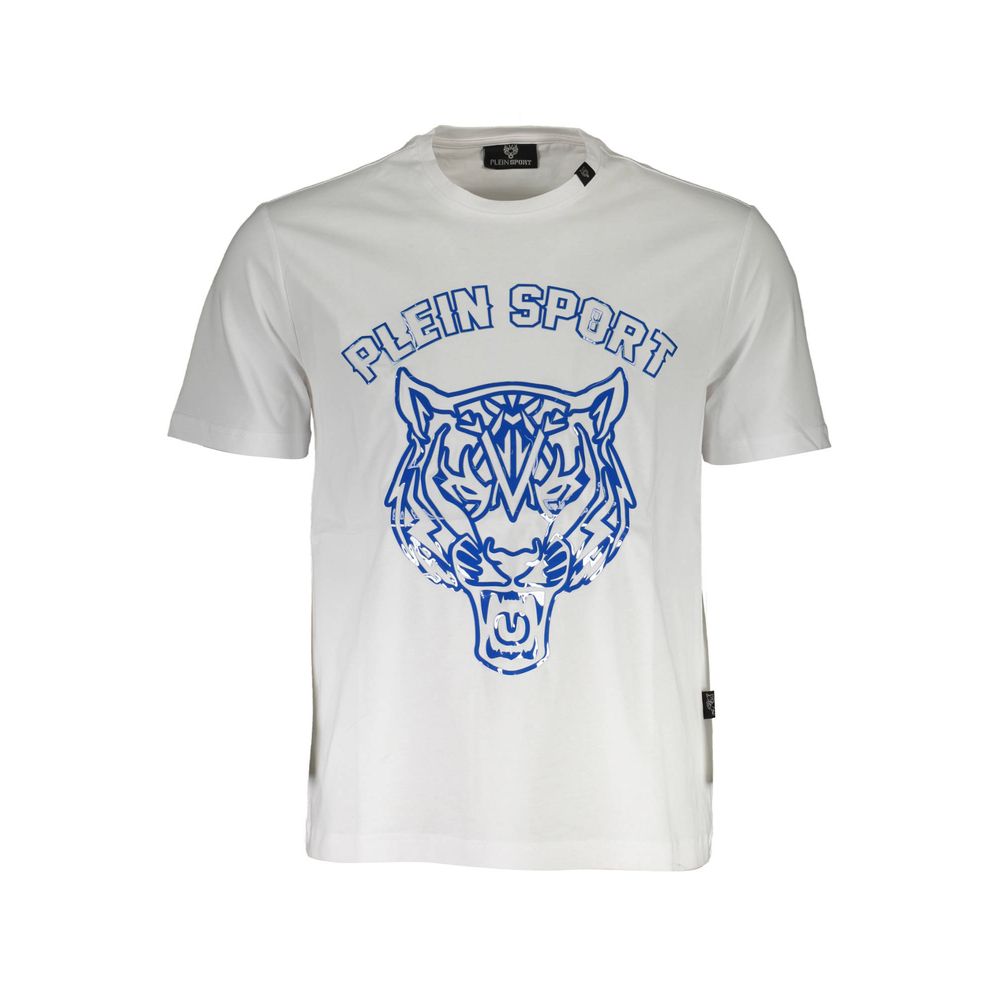 Plein Sport White Cotton Men T-Shirt - ClickThatClicks 