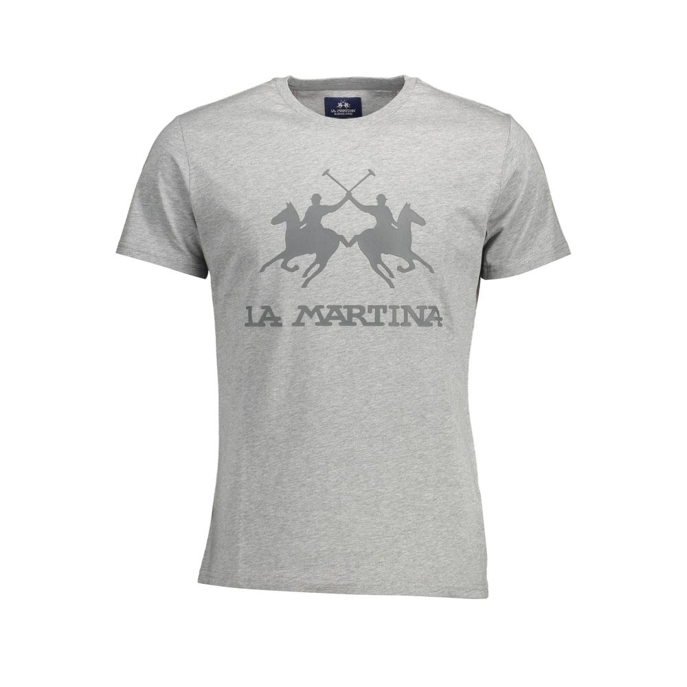 La Martina Grigio Cotton Men's T-Shirt - ClickThatClicks 