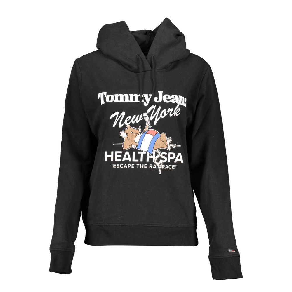 Tommy Hilfiger Black Cotton Women's Hoodie - ClickThatClicks 