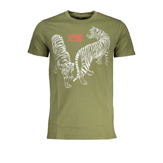 Cavalli Class Verde Cotton Men T-Shirt - ClickThatClicks 