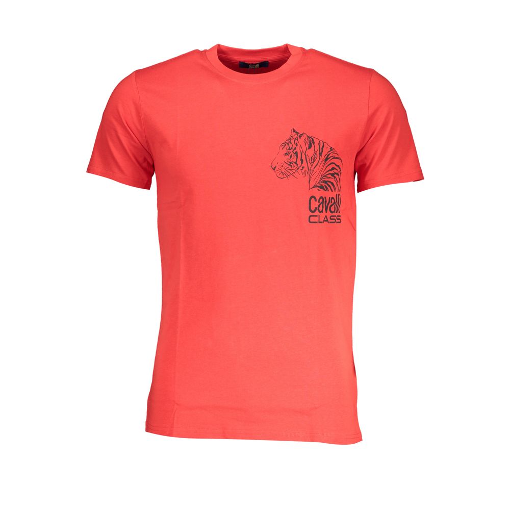 Cavalli Class Rosso Cotton Men T-Shirt - ClickThatClicks 