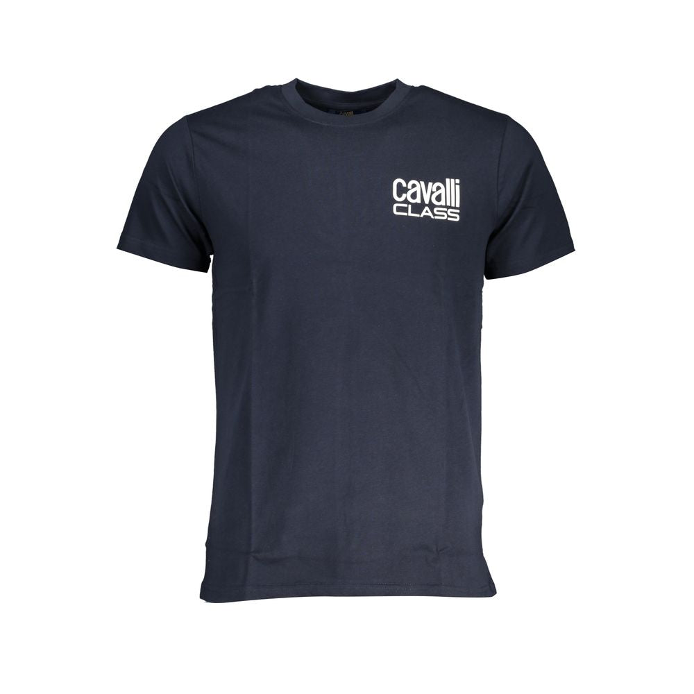 Cavalli Class Blue Cotton Men T-Shirt - ClickThatClicks 