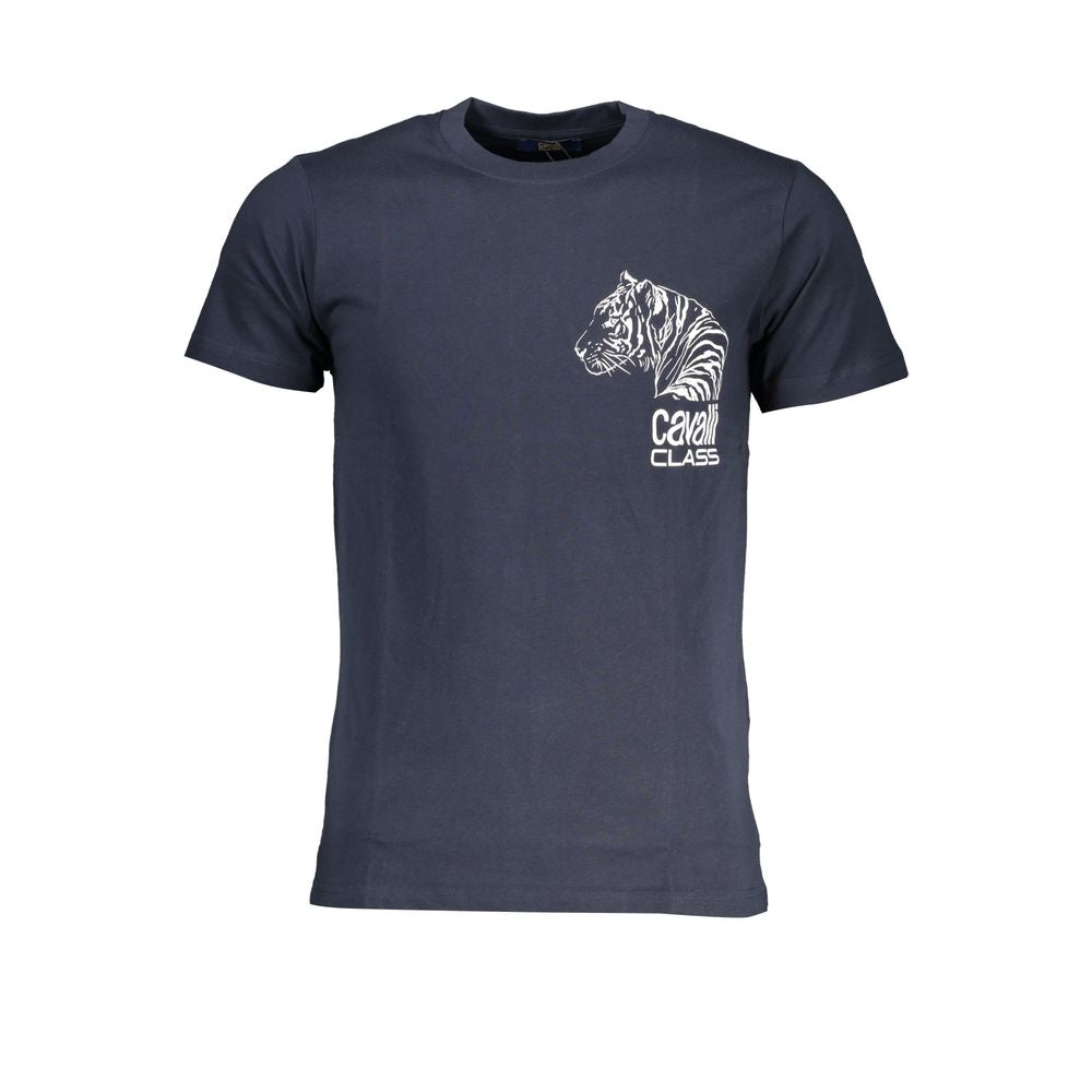 Cavalli Class Blu Cotton Men T-Shirt - ClickThatClicks 
