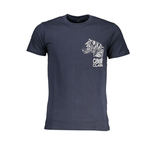 Cavalli Class Blu Cotton Men T-Shirt - ClickThatClicks 