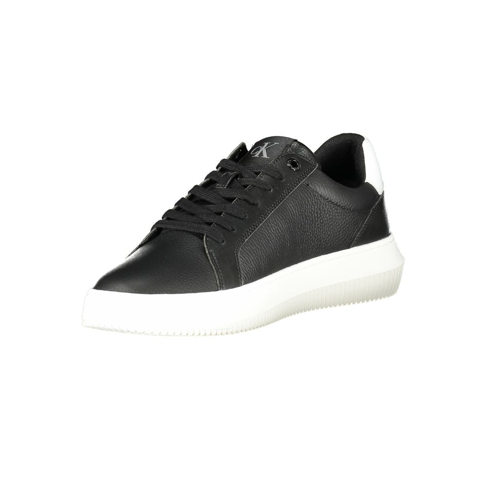 Calvin Klein Black Leather Men Sneaker - ClickThatClicks 