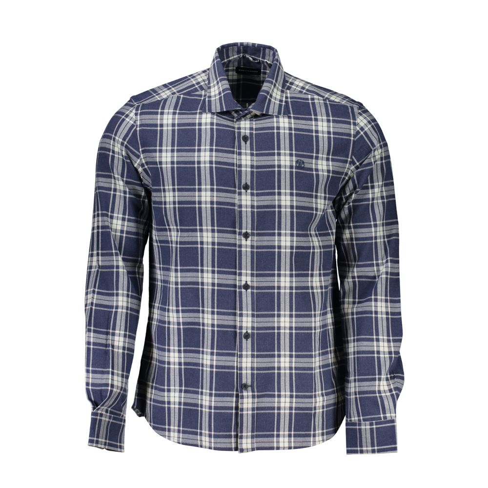 North Sails Blue Cotton Men Shirt - ClickThatClicks 