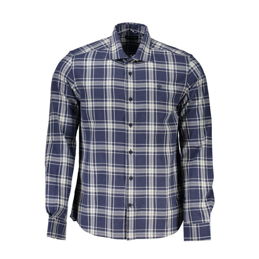 North Sails Blue Cotton Men Shirt - ClickThatClicks 