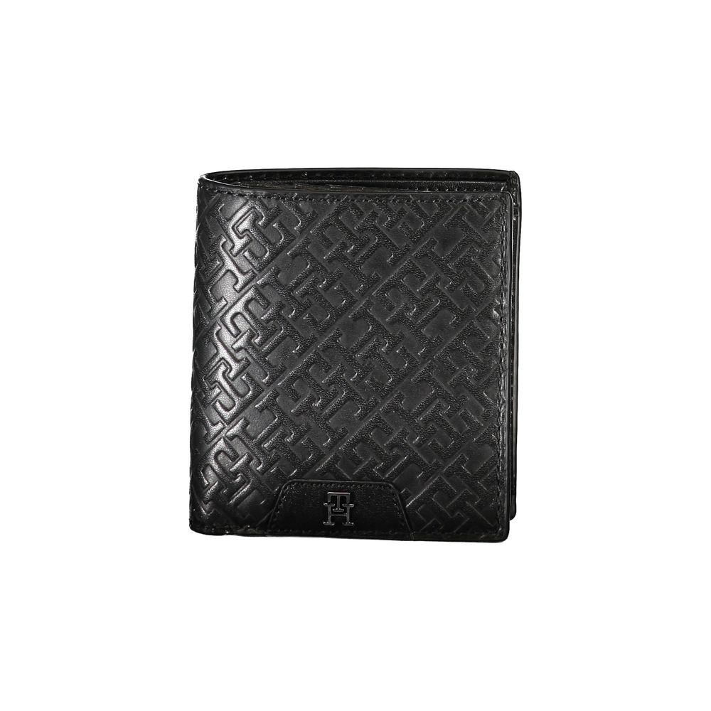 Tommy Hilfiger Sleek Black Leather Dual-Compartment Wallet - ClickThatClicks 