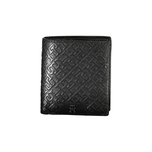 Tommy Hilfiger Sleek Black Leather Dual-Compartment Wallet - ClickThatClicks 