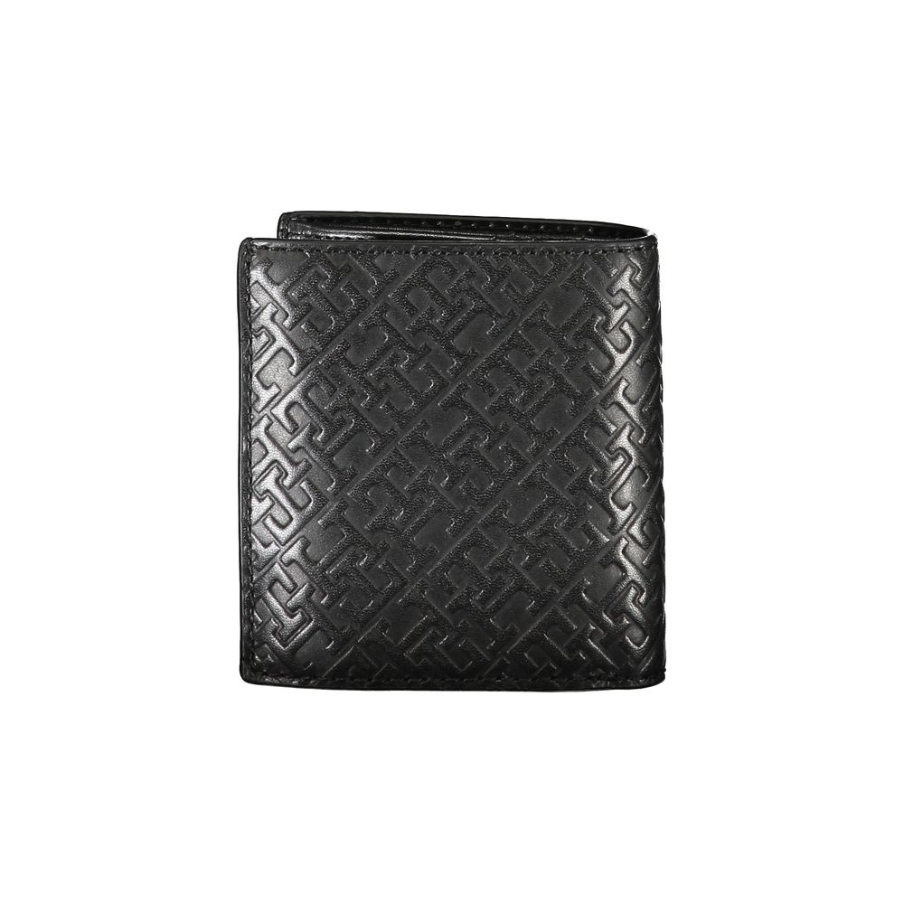 Tommy Hilfiger Sleek Black Leather Dual-Compartment Wallet - ClickThatClicks 