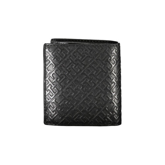 Tommy Hilfiger Sleek Black Leather Dual-Compartment Wallet - ClickThatClicks 