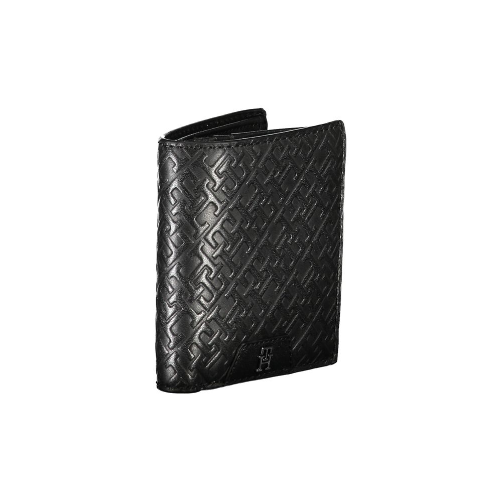 Tommy Hilfiger Sleek Black Leather Dual-Compartment Wallet - ClickThatClicks 