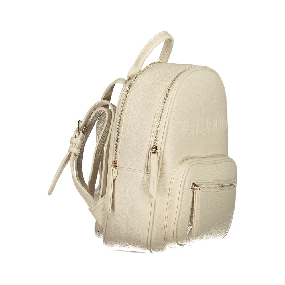 Mario Valentino Beige Polyurethane Women Backpack - ClickThatClicks 