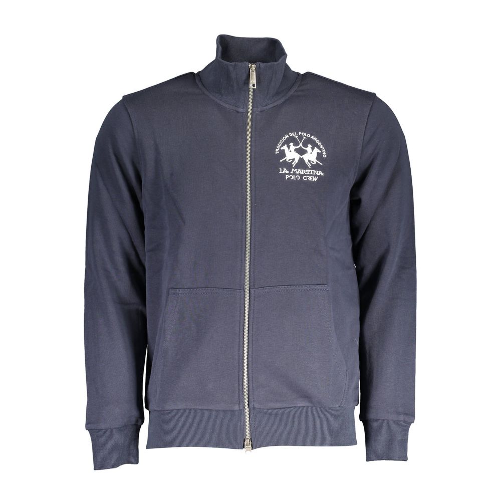 La Martina Blue Cotton Men's Sweatshirt - ClickThatClicks 