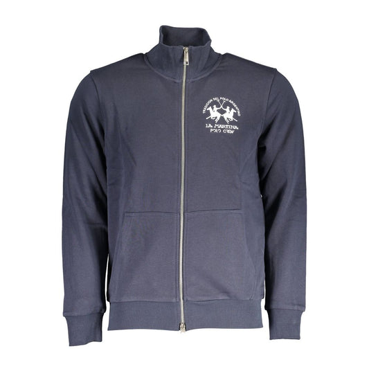 La Martina Blue Cotton Men's Sweatshirt - ClickThatClicks 