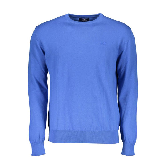 La Martina Blue Cotton Men's Knitwear Shirt - ClickThatClicks 