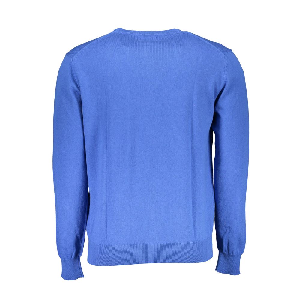 La Martina Blue Cotton Men's Knitwear Shirt - ClickThatClicks 