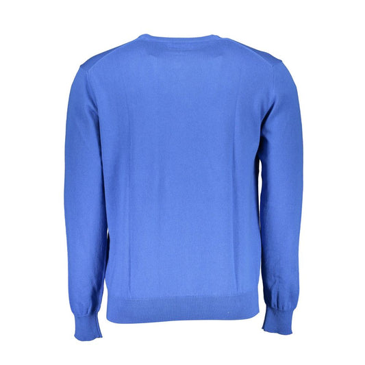 La Martina Blue Cotton Men's Knitwear Shirt - ClickThatClicks 