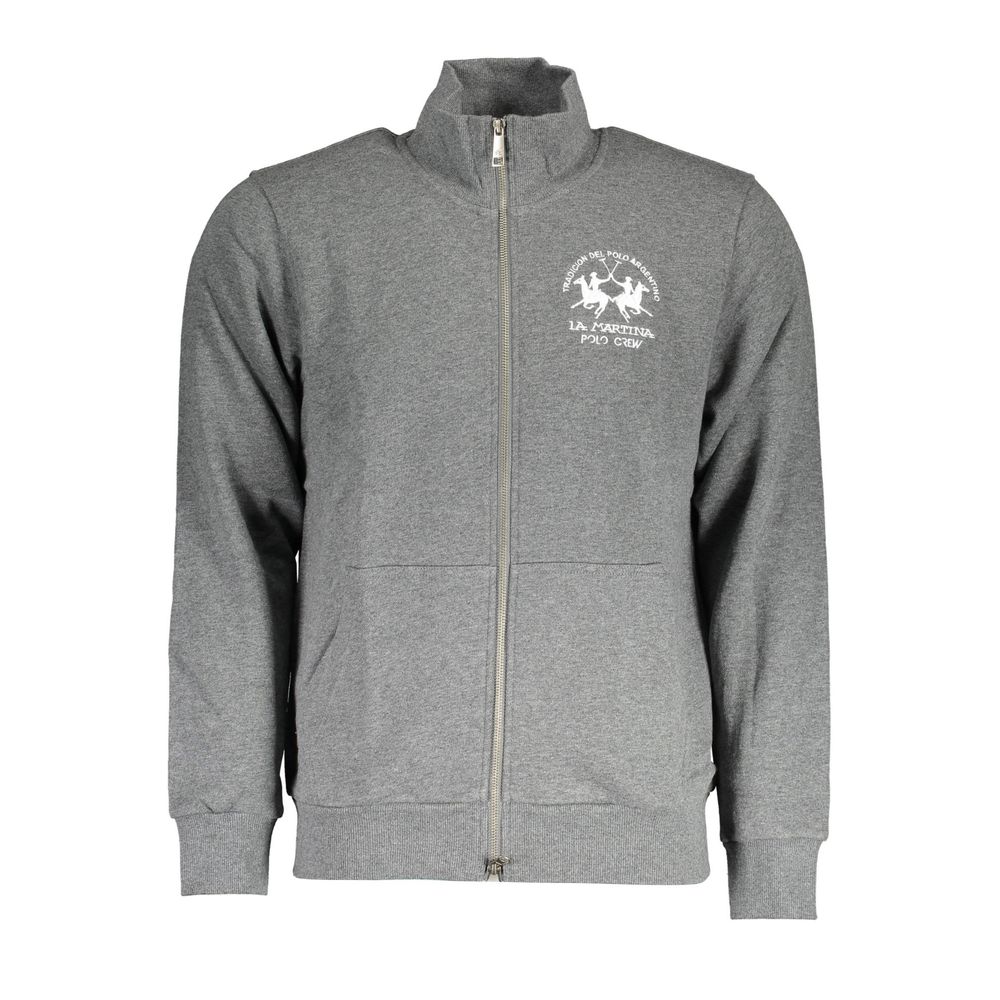 La Martina Grigio Cotton Mens Sweatshirt - ClickThatClicks 