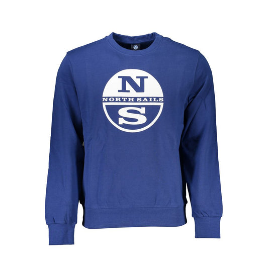 North Sails Blue Cotton Men's Sweatshirt - ClickThatClicks 
