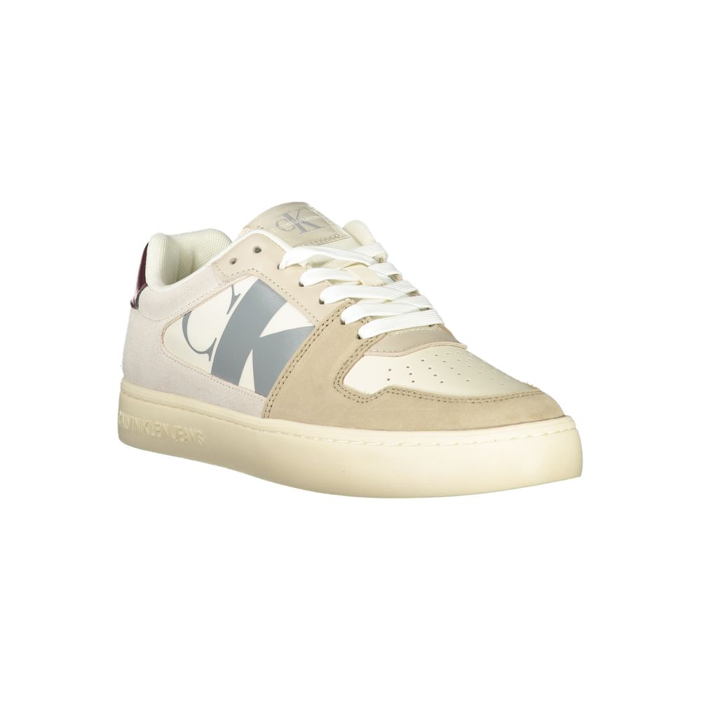 Calvin Klein Beige Polyurethane Men Sneaker - ClickThatClicks 