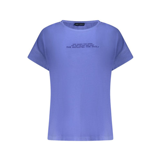 North Sails Blue Cotton Women T-Shirt - ClickThatClicks 