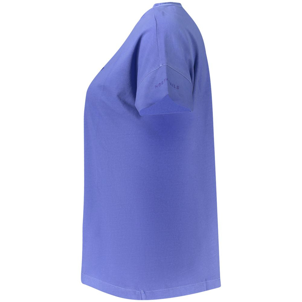 North Sails Blue Cotton Women T-Shirt - ClickThatClicks 