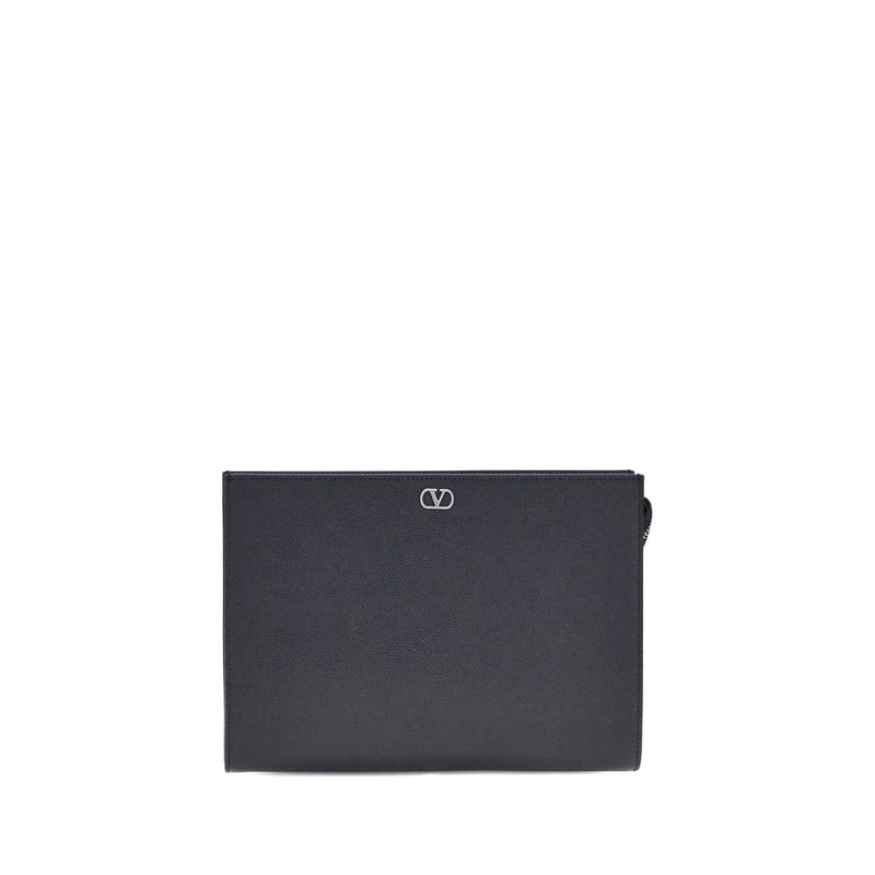 Valentino Garavani Black Calf Leather Bos Taurus Wallet