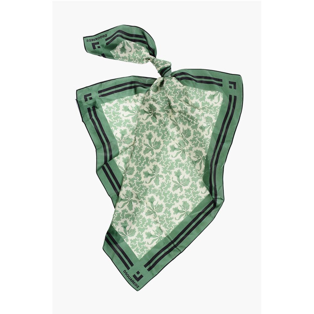 Dsquared² Patterned Silk Foulard with Contrasting Edges