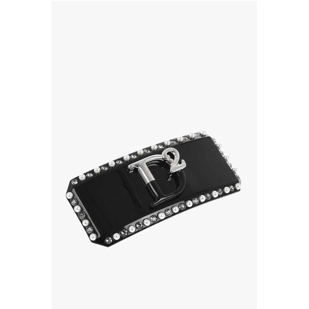 Dsquared² Patent Hair Clip with Beads and Jewels