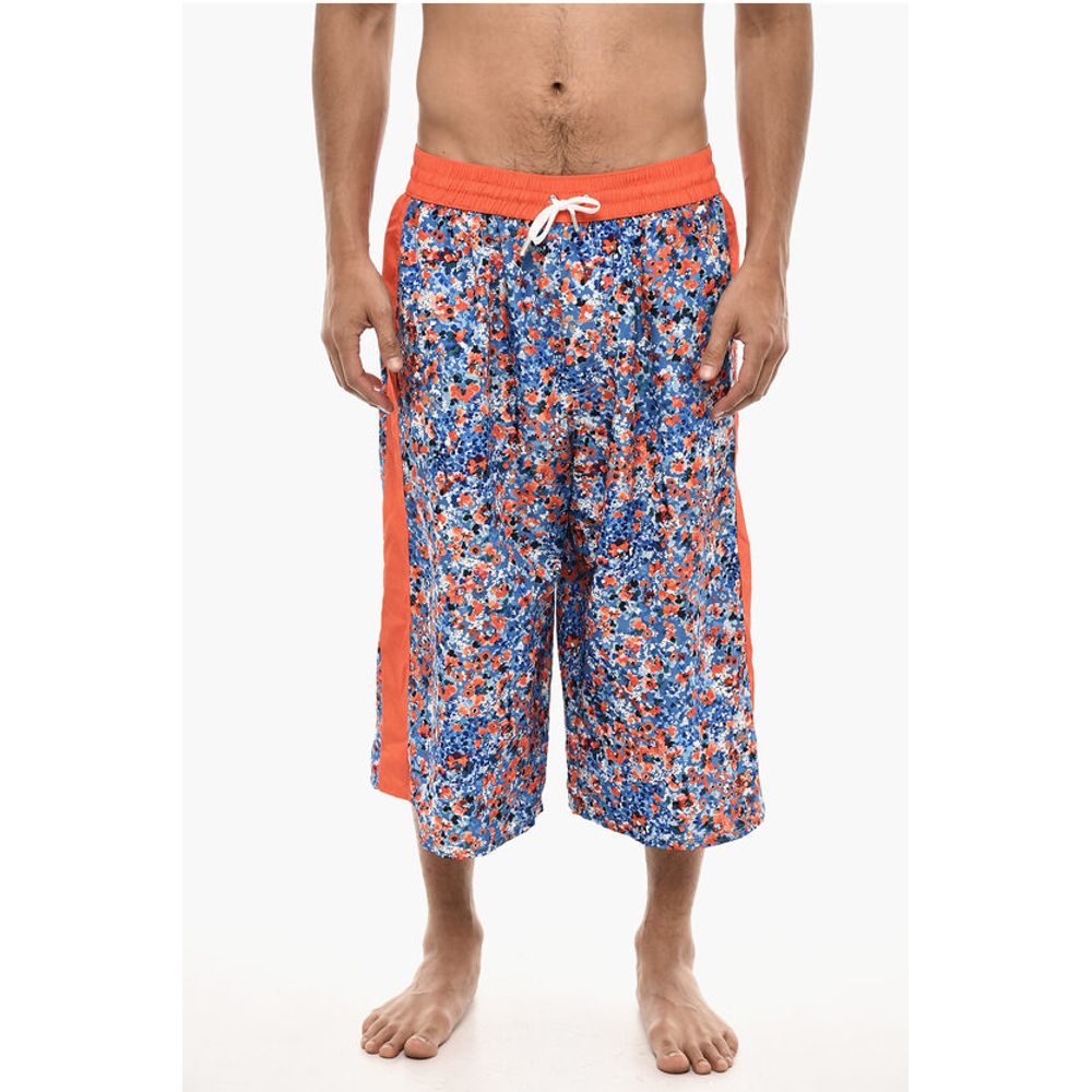 Dsquared² Maxi Swim Shorts With Floral Print