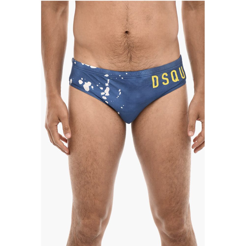 Dsquared² Slip Swimsuit With Splatter Motif