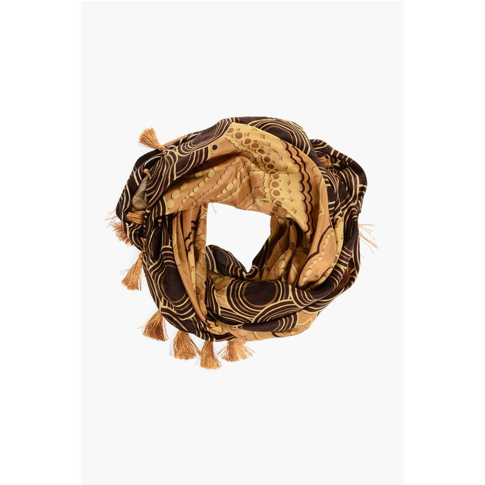 Dsquared² Patterned Silk Foulard with Tassels