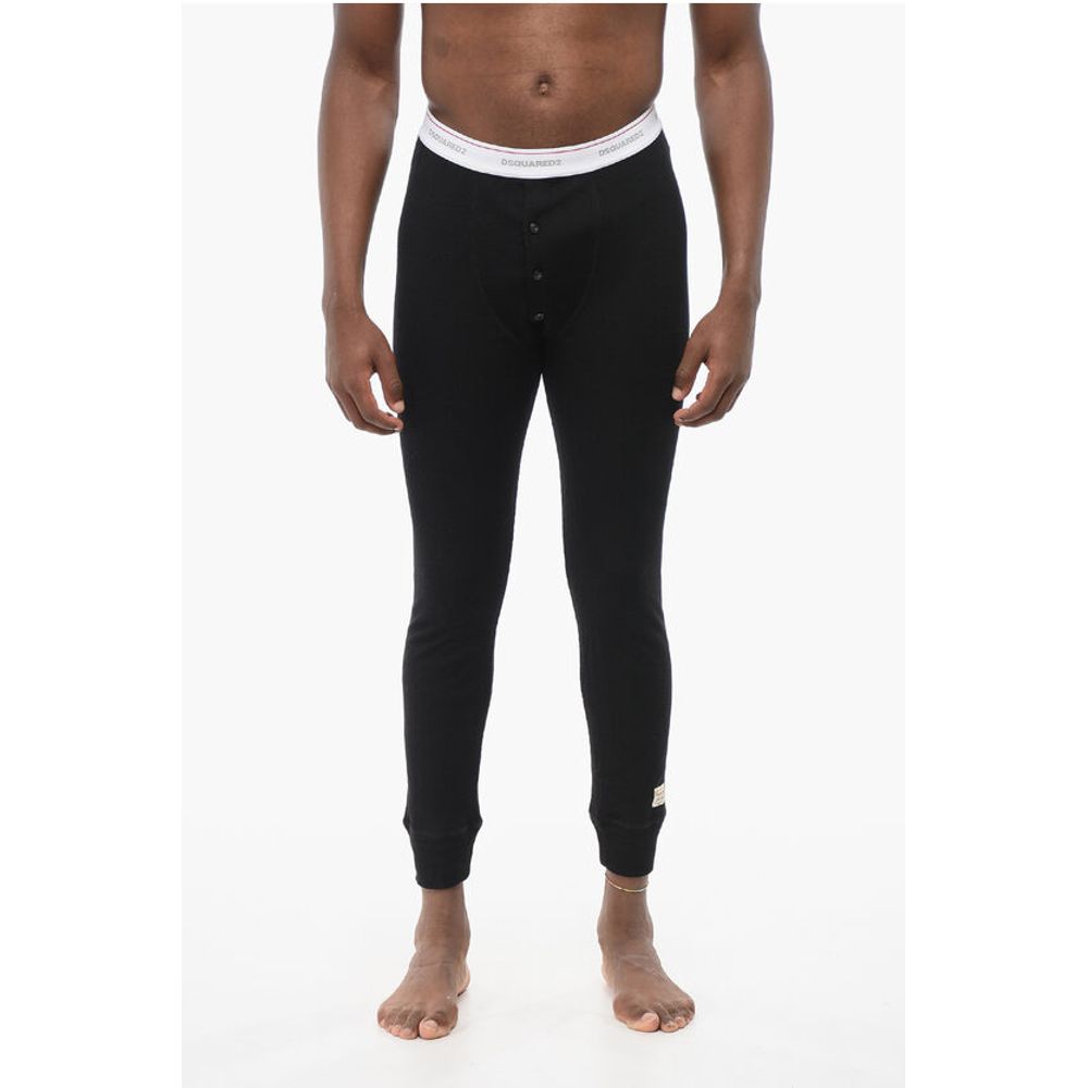 Dsquared² Underwear Ribbed Leggings with Logoed Waistband
