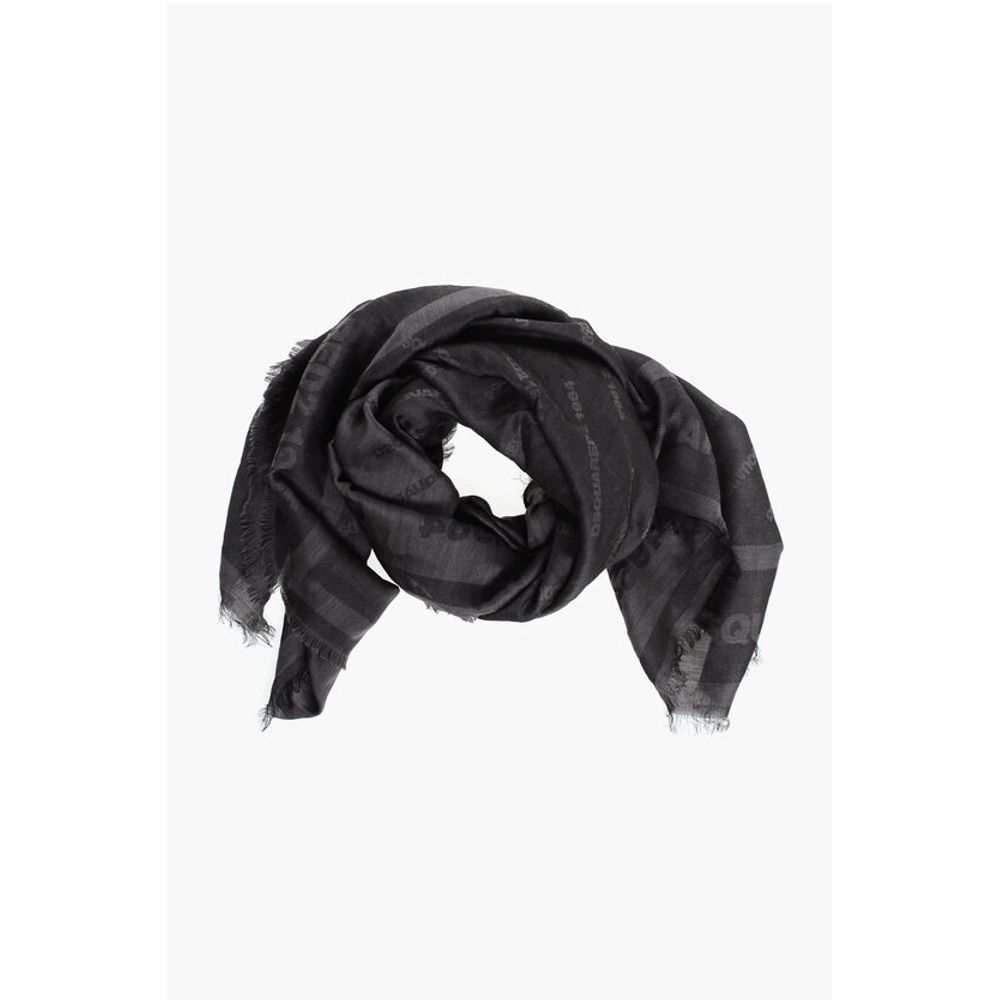 Dsquared² Silk Georgette Foulard with All-Over Logo