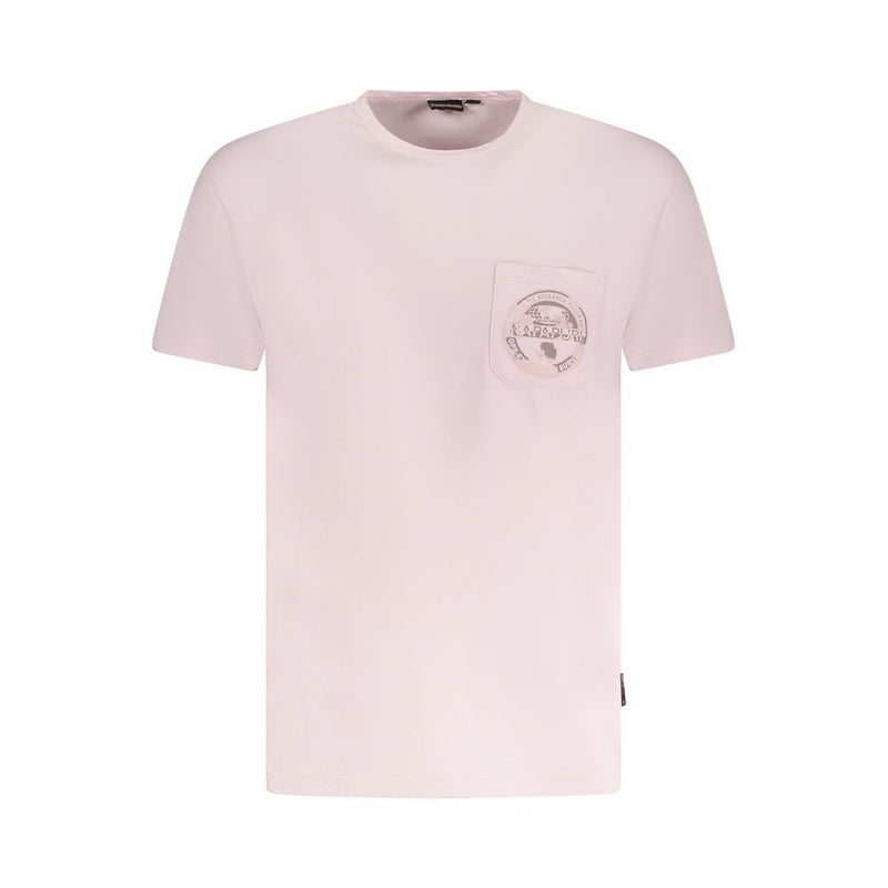 Napapijri Pink Cotton Men T-Shirt