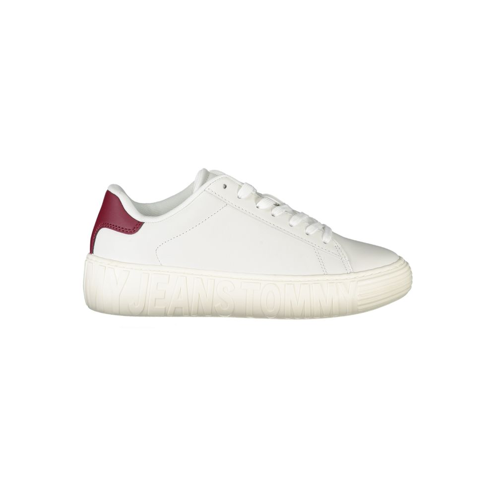 Tommy Hilfiger White Leather Women Sneaker - ClickThatClicks 