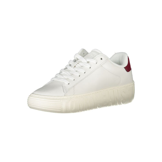 Tommy Hilfiger White Leather Women Sneaker - ClickThatClicks 