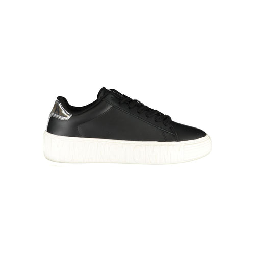 Tommy Hilfiger Black Leather Women Sneaker - ClickThatClicks 