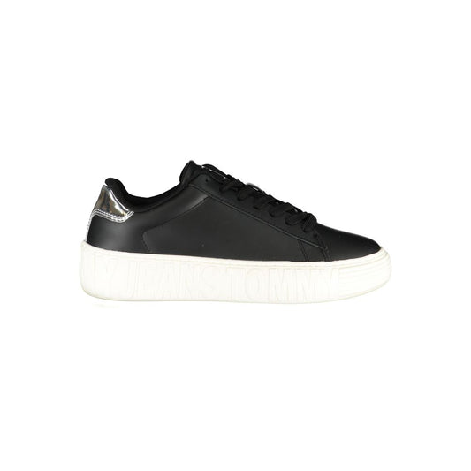 Tommy Hilfiger Black Leather Women Sneaker - ClickThatClicks 