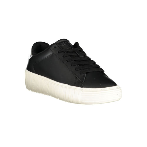 Tommy Hilfiger Black Leather Women Sneaker - ClickThatClicks 