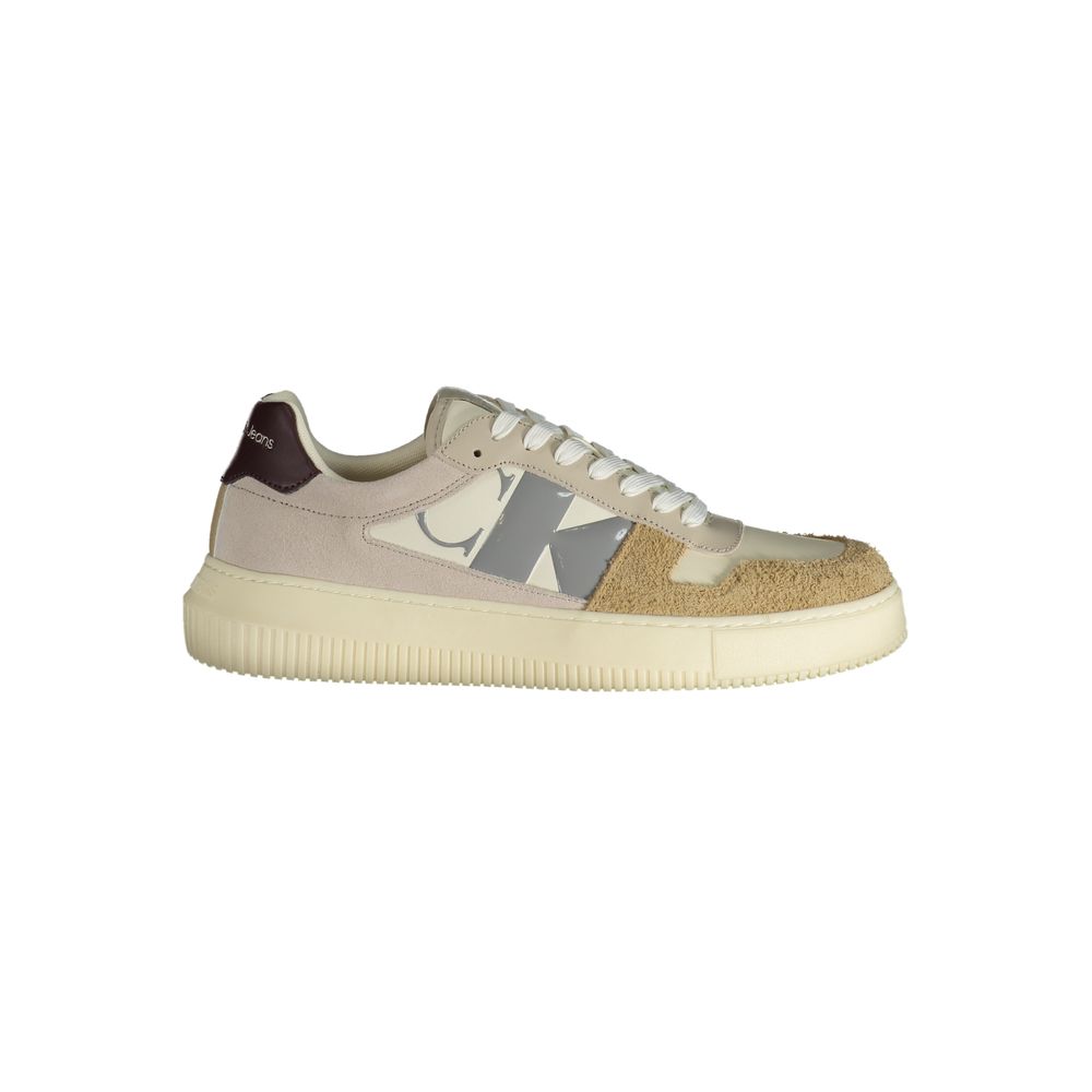 Calvin Klein Beige Polyurethane Men Sneaker - ClickThatClicks 