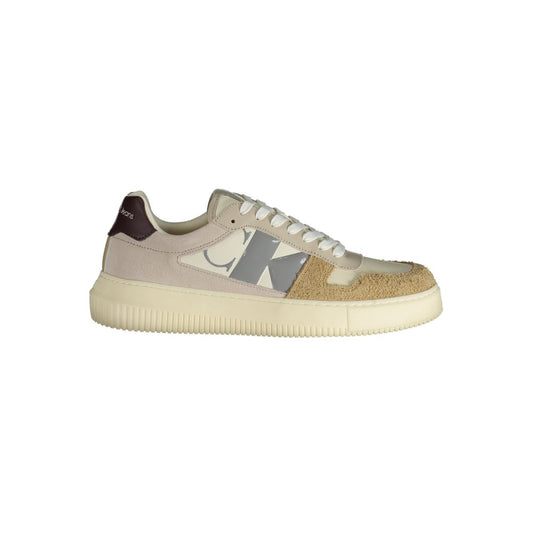 Calvin Klein Beige Polyurethane Men Sneaker - ClickThatClicks 